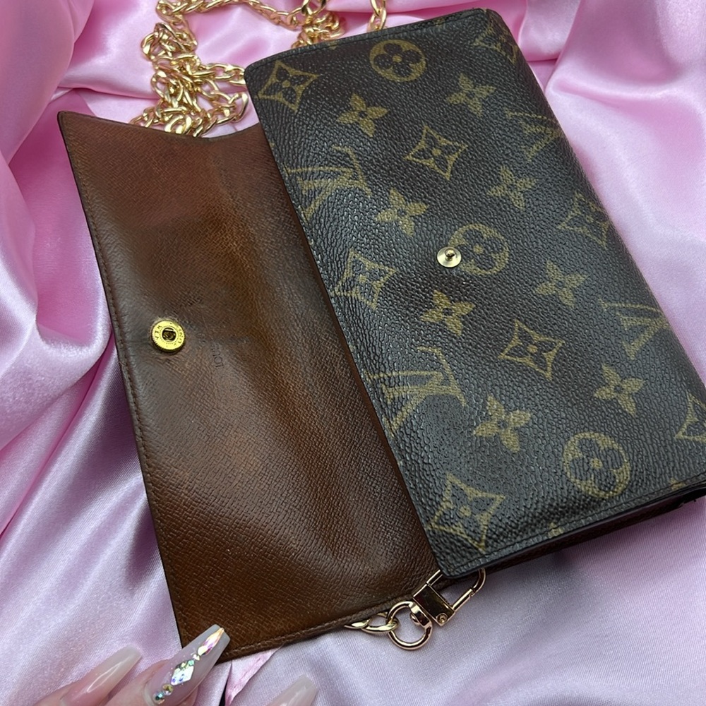 AUTHENTIC✨Louis Vuitton Brown and Gold Monogram Wallet / Clutch - Picture 10 of 15